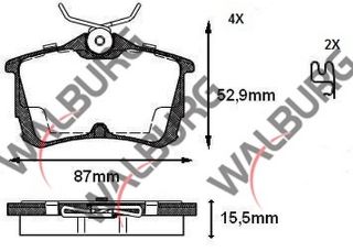 FREN BALATA ARKA İKAZLI HONDA ACCORD VII (CL) 1.6İ 16V 2003-2008 / ACCORD VII (CL) 2.0 16V 2003-2008 resmi