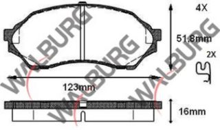 FREN BALATA ÖN İKAZLI MAZDA 323 VI (BJ) 1.4İ 16V 1998-2004 / 323 VI (BJ) 1.5İ 16V 1998-2004 / 323 VI (BJ) 1.6İ 1998-2004 resmi