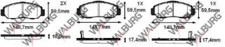 FREN BALATA ÖN İKAZLI TEL DELIKLI HONDA CİVİC VIII 1.6 -1.8 2005-2012 / CİVİC IX 1.4İ - 1.6İ - 1.8İ 2012-2016 resmi
