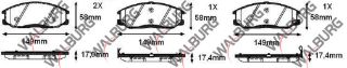 FREN BALATA ÖN İKAZLI HYUNDAİ STAREX 2.4İ 1997-2007/ STAREX 2.5 CRDI 1997-2007/ SANTA FE (SM) 2.0 CRDI 2001-2006/ TRAJET 2.0 CRDI 2001-2006/ SSANGYONG ACTYON I 2.0 XDI 4WD 2005-2012 resmi