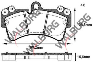 FREN BALATA ÖN VOLKSWAGEN TOUAREG 3.0 V6 TDI 2002-2010/AUDI Q7 3.0 TFSI 2006-2015/Q7 3.2İ V6 2006-2015/ PORSCHE CAYENNE 3.0 TDI 2002-2010/ CAYENNE 3.2İ 2002-2010/ CAYENNE 3.6İ 2002-2010 resmi