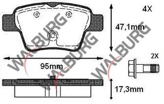FREN BALATA ARKA PEUGEOT 307 1.6 90 HP 2000-2007 / 307 1.6 HDI 90 HP 2000-2007 / 207 1.4 HDI 2006-2012 / 207 1.6İ 16V 2006-2012 / CITROEN C4 1.6 HDI 2004-2009/ C4 1.6 2004-2009 resmi