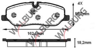 FREN BALATA ÖN İKAZLI LAND ROVER RANGEROVER III 3.0 TD 6 2002-2012 / LAND ROVER DISCOVERY (TAA) 2.7 TD 2004-2010 resmi