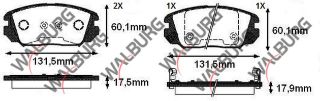 FREN BALATA ÖN İKAZLI HYUNDAİ SONATA V 3.3İ V6 2005-2010 / HYUNDAİ GRANDEUR 3.3İ 2005-/ HYUNDAİ GRANDEUR 2.2 CRDI 2005- / HYUNDAİ SONATA V 2.4İ 2005-2010 resmi