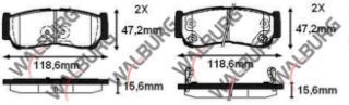 FREN BALATA ARKA İKAZLI HYUNDAİ SANTA FE (CM) 2.2 CRDI 2006-2012 / SANTA FE (CM) 2.7İ V6 2006-2012 resmi