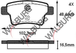 FREN BALATA ARKA CITROEN C4 PICASSO (UD) 1.6 HDI 2006-2013 / CITROEN C4 GRAND PICASSO (UA) 1.6 HDI 110 HP 2006- resmi