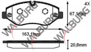 FREN BALATA ÖN FISLI MERCEDES SPRINTER 3,5T (906) 313 CDI 2006-2009/ 315 CDI 2006-2009 / 316 CDI 2006-2009 / VW CRAFTER 30-35 (2E) 2.5 TDI 2006-2016/ CRAFTER 30-35 (2E) 2.0 TDI 2006-2016/ resmi