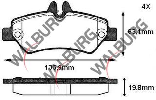 FREN BALATA ARKA FISLI MERCEDES SPRINTER 3,5T (906) 316 CDI 2006-2009/ 313 CDI 2006-2009/ 315 CDI 2006-2009/ VW CRAFTER 30-35 2.5 TDI 2006-2016/ CRAFTER 30-35 2.0 TDI 2006-2016/ resmi