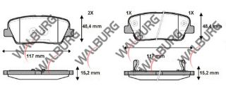 FREN BALATA ARKA İKAZLI KİA SORENTO II (XM) 2.2 CRDI 2009-2015 / SORENTO II (XM) 2.0 CRDI 2009-201 resmi