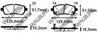 FREN BALATA ÖN FORD FİESTA VI 1.25İ 2008-2012 / FİESTA VI 1.4 TDCI 2008-2012 / FİESTA VI 1.6 TDCI 2008-2012 / DAİHATSU MATERIA 1.5 2006-/ SUZUKİ BALENO 1.2İ 2016-/ MAZDA 2 1.5İ 2007-2015 resmi