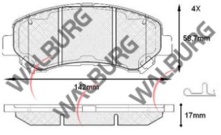 FREN BALATA ÖN NİSSAN QASHQAI (J10) 1.5 DCI 2007-2014/X-TRAİL (T31) 2.0 DCI 2007-2013/X-TRAİL (T31) 2.0İ 2007-2013/QASHQAI (J10) 2.0 DCI 2007-2014/RENAULT KOLEOS (HY) 2.0 DCI 2008-2014 resmi