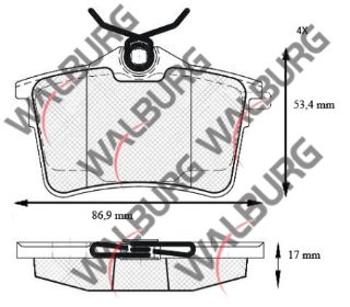 FREN BALATA ARKA PEUGEOT PARTNER 1.6 HDI 2008-/ 308 (4A,4C) 1.4 HDI 2007-2013/ 1.6 HDI 2007-2013/ 1.6 VTI 2007-2013 / CITROEN BERLİNGO 1.6 HDI 2008- resmi