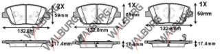 FREN BALATA ÖN İKAZLI KİA RİO III 1.25 CVVT 2011-2014/ RİO III 1.4 CVVT 2011-2014/ KİA OPTIMA 1.7 CRDI 2012-/ HYUNDAİ SONATA V 2.0 CRDI 2005-2010/ 2.0 VVTI 2005-2010 resmi