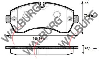 FREN BALATA ÖN FISLI VW CRAFTER CIFT TEKER 2006-2018 / MERCEDES SPRINTER CIFT TEKER 2006-2018 / MERCEDES SPRINTER TEK TEKER 2018- / MERCEDES SPRINTER CIFT TEKER 2018- resmi
