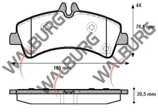 FREN BALATA ARKA FISLI MERCEDES SPRINTER 5T (906) 515 CDI CIFT TEKER 2006-2009/ VW CRAFTER 30-35 2.5 TDI CIFT TEKER 2006-2016 / CRAFTER 30-35 2.0 TDI CIFT TEKER 2006-2016 resmi