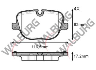 FREN BALATA ARKA LAND ROVER DISCOVERY IV (LA) 3.0 TD 4X4 2010-/ RANGE ROVER IV (LG) 3.0 TD 4X4 2012-/ RANGE ROVER IV (LG) 5.0 V8 4X4 2012- resmi