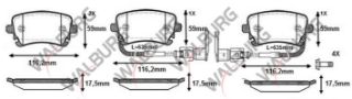 FREN BALATA ARKA FISLI AUDI A8 3.0 TDI 2003-2010/ A8 4.2 V8 TDI 2003-2010/ A8 3.0 V6 TDI 2003-2010/ A4 3.0 V6 2004-2008/ TRANSPORTER VI 2.0 TDI 2009- TRANSPORTER VII 2019- resmi