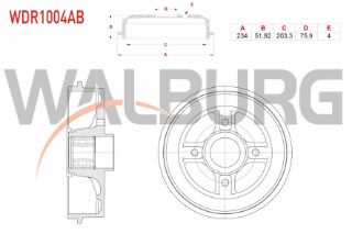 FREN KAMPANASI ARKA RULMANLI ABSLI 4 DELIK 234X51,92X203,3X75,9 RENAULT CLİO II 1998-2005/ MEGANE II 2002-2008 / SYMBOL II 2008-2012 /DACIA LOGAN 2004-2012 resmi