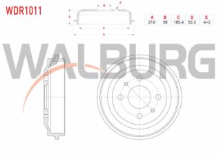 FREN KAMPANASI ARKA 4 DELIK 219X59X185,4X53,3 FIAT UNO 70 1.4İ 1994-2000 / UNO 60 1.1 1983-1996 resmi
