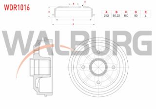 FREN KAMPANASI ARKA 4 DELIK 212X50,22X180X80 PEUGEOT 106 1.4İ - 1.6İ 1996-2002 / 206 1.4İ - 1.6İ 1998-2006 / CITROEN SAXO 1.4 - 1.5 D 1996-2004 resmi