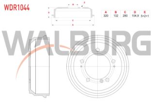 FREN KAMPANASI ARKA 5 DELIK 320X132X280X104,9 RENAULT MASTER I 2.5 D - 2.8 DTI 1998-2003 / OPEL MOVANO A 2.8 DTI 2001-2003 resmi