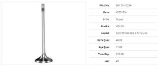 SUBAP EGZOZ VOLVO N10/TD100/F882 TIRNAK 46Kx11Sx167,2Bx45A (6ADET) resmi