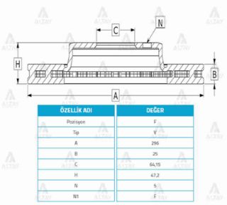 FREN DİSKİ ACCORD 09-15  ÖN HAVALI 296-5 resmi