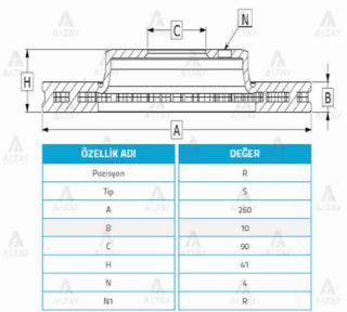 FREN DİSKİ E-2200 86-99  BESTA 90-00  ÖN HAVALI 256-6 resmi