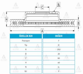 FREN DİSKİ SWİFT 06-10 4X4  SPLASH 05-13  ÖN HAVALI 251-4 resmi