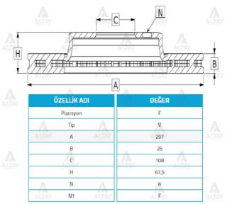 FREN DİSKİ HİLUX 06-19 PİCK UP 4X4  ÖN HAVALI 297-6 resmi