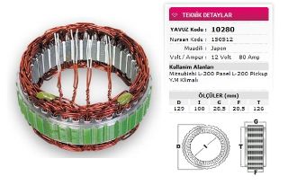 STATOR MİTSUBİSHİ TİP 12V 80A MİTSUBİSHİ L 300 PANEL L 200 PİCK UP YM KLIMALI NURSAN 150512 resmi