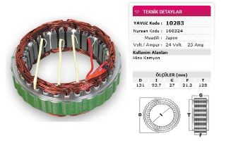 STATOR MİTSUBİSHİ TİP 24V 25A HINO KAMYON NURSAN 160324 resmi