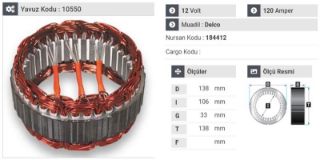 ALTERNATÖR STARTÖR DELCO TİP 12V 120 AMP 3 CIKIS CAPTIVA 2.0 ANTARA 2.0 CDTI resmi