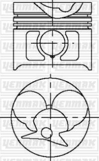 PISTON + SEGMAN STD. (OM602.9, OM603.9, 87mm, LA TURBO 28 PIM) 190 W201 88>93 W124 88>93 resmi