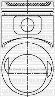 PISTON + SEGMAN STD. (M102.9, 95,5mm, 22 PIM) 190 W201 86>93 W123 80>85 W124 85>93 W460 82>92 resmi