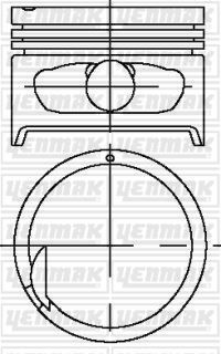 PİSTON+SEGMAN STD  NPR SEGMANLI ACCENT 1.5 12V 95->00  75.5MM TAKIM resmi
