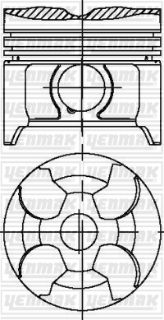PISTON + SEGMAN STD. (OM604.9, OM605.9, OM606.9, 87mm, 26 PIM) W202 93>00 W124 93>95 W210 96>02 resmi