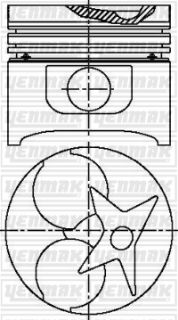 PISTON SEGMAN STD 87.00 MM ( MERCEDES BENZ : OM601 190/200 D (26 PIM ) resmi