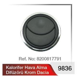 KALORİFER HAVA DİFRİZÖRÜ KROM DACİA LOGAN resmi