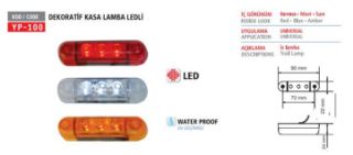 UNIVERSAL HELLA TİP REFLEKTOR LAMBA KIRMIZI LEDLİ 12/24V resmi