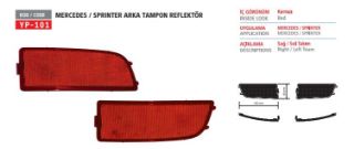 ARKA TAMPON REFLEKTORU SOL SAĞ CRAFTER SPRINTER 06>16 resmi