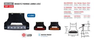 PARMAK LAMBA 6 LEDLİ BEYAZ BRAKETLI 24V resmi