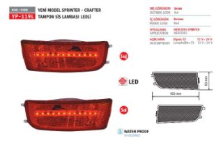ARKA TAMPON REFLEKTORU SOL SAĞ CRAFTER SPRINTER 06>16 (LEDLI) resmi