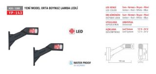 BOYNUZ LAMBA ORTA Y.M. KRONE LEDLİ KIRMIZI-BEYAZ 12/24V resmi