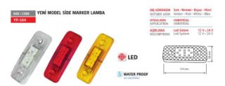 SIDE MARKER LAMBA YENI TİP LEDLİ KIRMIZI 12/24V resmi
