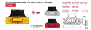 SIDE MARKER LAMBA YENI TİP LEDLİ BEYAZ BRAKETLI 12/24V resmi