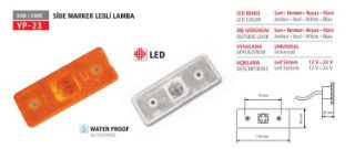 YAN ISARET LAMBASI SIDE MARKER 4 LEDLİ 12 V KIRMIZI resmi