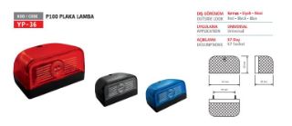 PLAKA LAMBASI P 100 FORD MAVI 12/24 V resmi