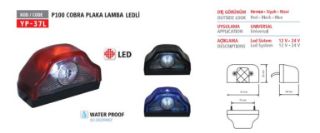 PLAKA LAMBASI  COBRA TİP P 100 FORD KIRMIZI LEDLİ 12/24 V resmi