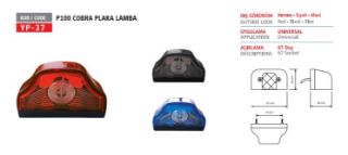 PLAKA LAMBASI  COBRA TİP P 100 FORD MAVI 12/24 V resmi
